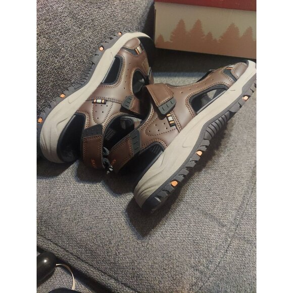 Skechers Relaxed fit with Luxe Foam Sandals Mens Size 13 Brown Black Summer ☀️ - Picture 10 of 14